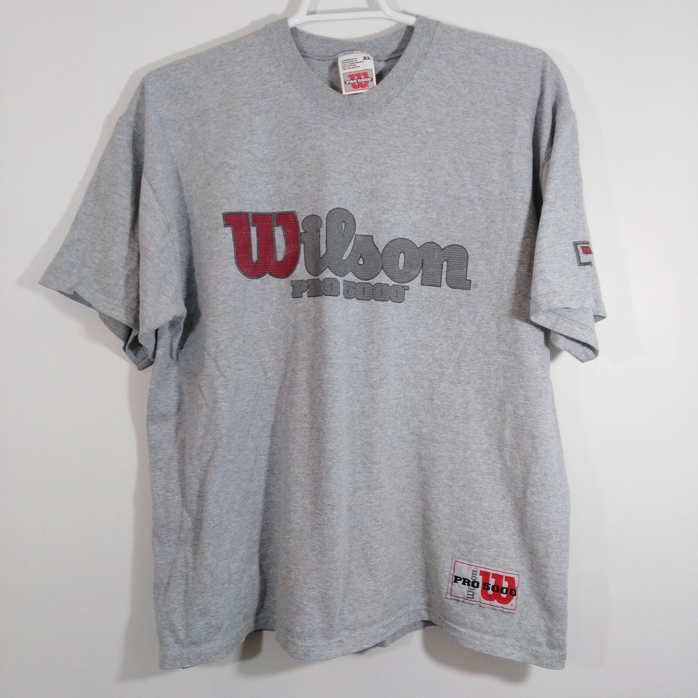 Wilson Pro 5000 XL T shirt Grey Spell Out Vintage